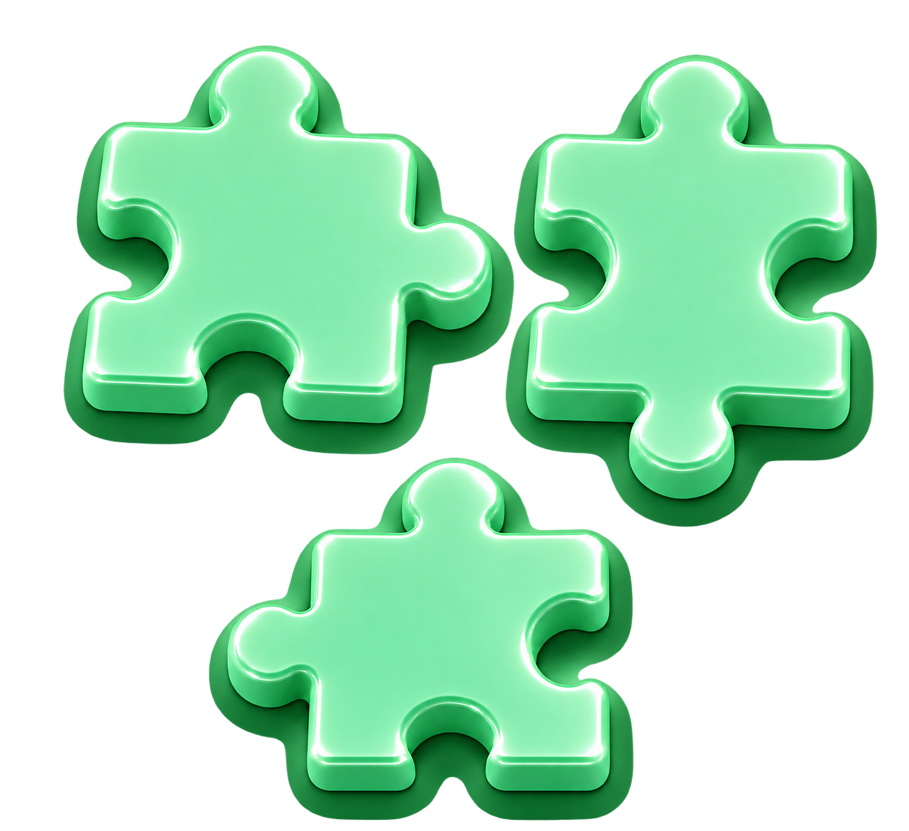 All three puzzle pieces green
